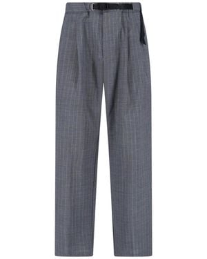 White Sand Trousers With Belt - Grey