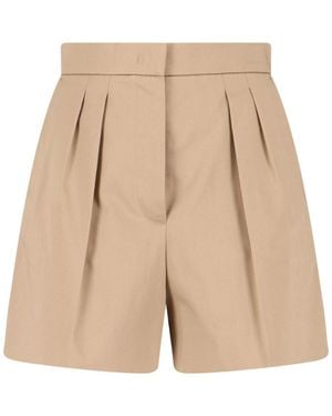 Max Mara Cotton Satin Shorts - Natural