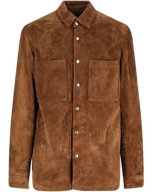 Rick Owens Suede Shirt Jacket - Brown