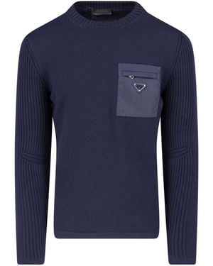 Prada Virgin Wool Jumper - Blue
