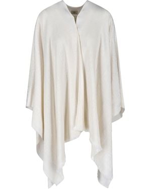 Fendi Virgin Wool And Silk Poncho - White
