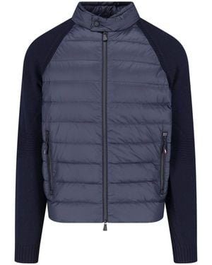 Moncler Padded Virgin Wool Cardigan - Blue
