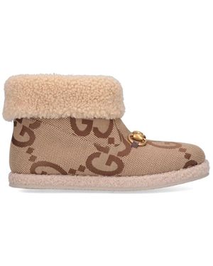 Gucci Fria Jumbo GG Slipper Bootie - Natural