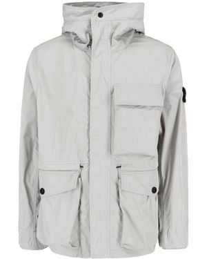 Stone Island Parka In Micro Twill - Grigio