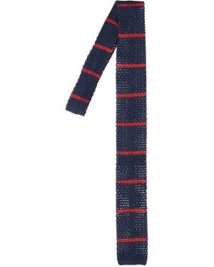 Polo Ralph Lauren Silk Knit Striped Tie - Blue