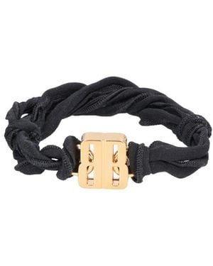 Balenciaga Braided Fabric Bracelet With Buckle Clasp - Black