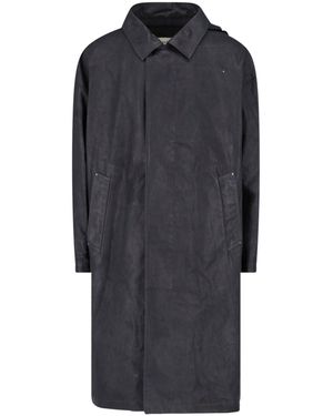 Lemaire Coated Cotton Trench Coat - Blue