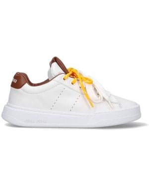 Miu Miu Leather Trainers - White