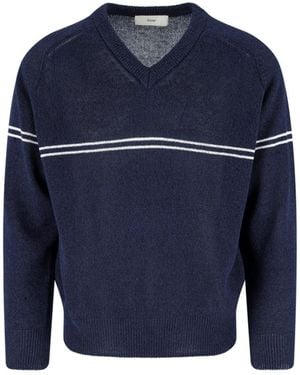 DUNST V-Neck Jumper - Blue