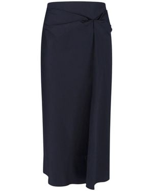 Max Mara Cotton Satin Skirt - Blue