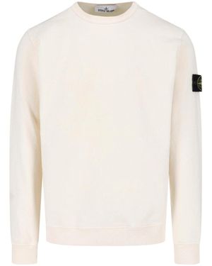 Stone Island Cotton Sweatshirt "Compass" - White