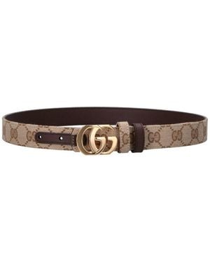 Gucci Cintura Reversibile "Cut Gg Marmont" - Bianco