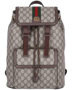 Gucci Small Backpack "Ophidia" - Gray