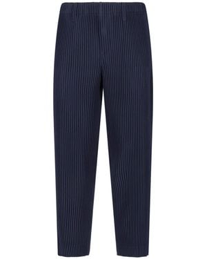 HOMME PLISSÉ Pleated Trousers - Blue