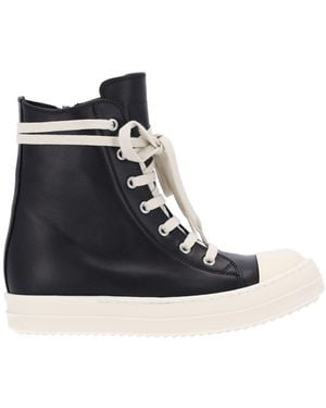 Rick Owens High-Top Leather Trainers - Blue