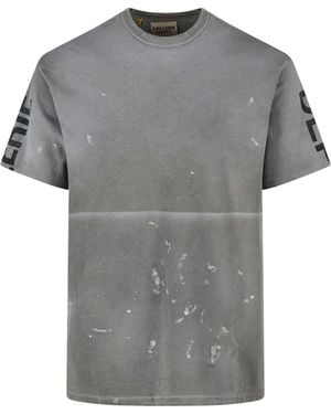 GALLERY DEPT. Distressed Graphic T-Shirt With Paint-Splatter Effect - Grey