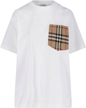 Burberry T-Shirt With Pocket “Check” - White