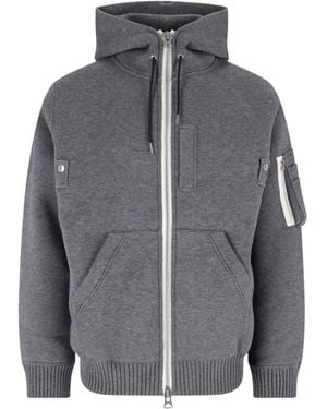 Sacai Utility Zip-Up Hoodie - Grey