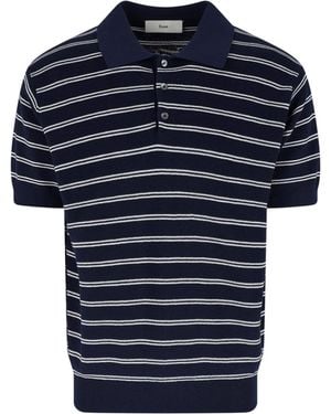 DUNST Striped Polo - Blue