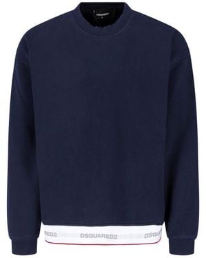 DSquared² Crewneck Logo Sweatshirt - Blue