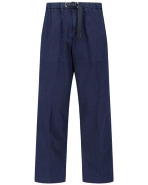 White Sand Belted Trousers - Blue