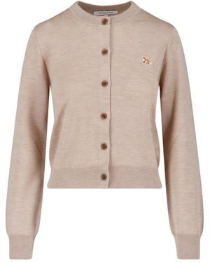 Maison Kitsuné Baby Fox Merino Wool Cardigan - Natural