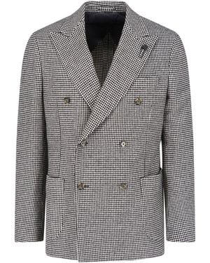 Lardini Double-Breasted Blazer - Grey