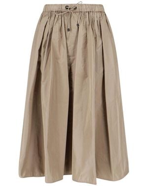 Max Mara Midi Skirt With Drawstring - Natural