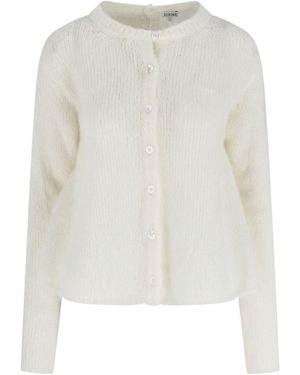Loewe Cardigan In Misto Mohair - Bianco