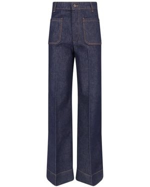 Victoria Beckham High-Rise Wide-Leg Jeans - Blue