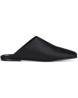 Loro Piana Satin Mules - Black