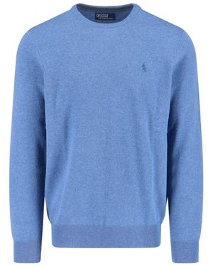 Polo Ralph Lauren Logo Wool Jumper - Blue