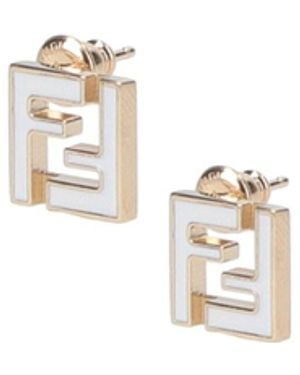 Fendi "Forever" Earrings - White