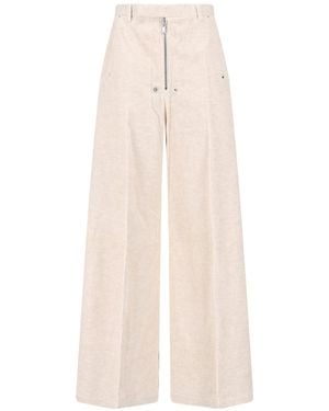 Rick Owens Wide Trousers - Natural