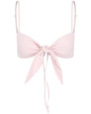 adidas Knot-Detail 3-Stripes Bralette - Pink
