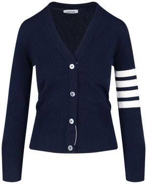 Thom Browne 100% Cashmere Crewneck Sweater - Blue