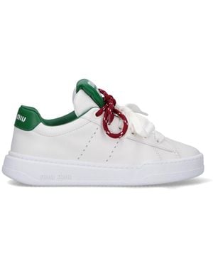 Miu Miu Logo Sneakers - White