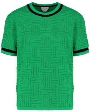 Bottega Veneta T-Shirt Motivo Intrecciato - Verde