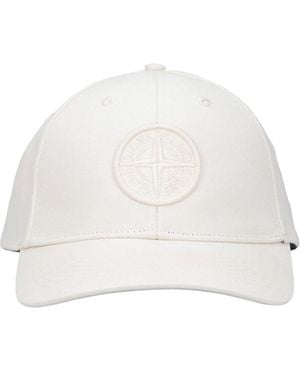 Stone Island Logo Baseball Cap - White