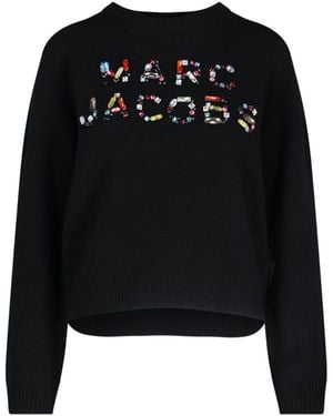 新品 MARC JACOBS crew neck sweater ラメ入りニット Marc Jacobs Gem Logo Knit Crewneck Sweater | Neiman Marcus