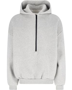 Fear Of God Hooded Zip Sweatshirt - Grey