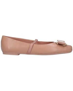 Ferragamo Ballet Flats "New Vara Plate" - White