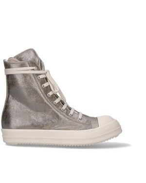 Rick Owens High-Top Sneakers With Zip - Gray