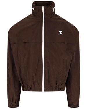 Ami Paris Logo Jacket - Brown