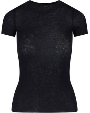 James Perse Fitted Ribbed Crewneck T-Shirt - Black
