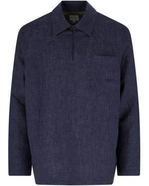 Paul Smith Classic Collar Linen Shirt - Blue