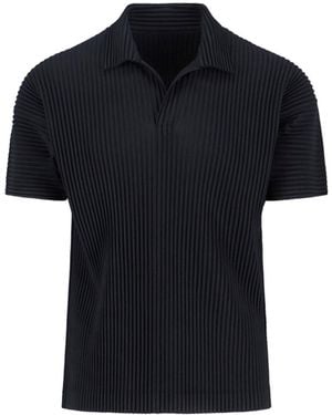 HOMME PLISSÉ Pleated Polo - Black