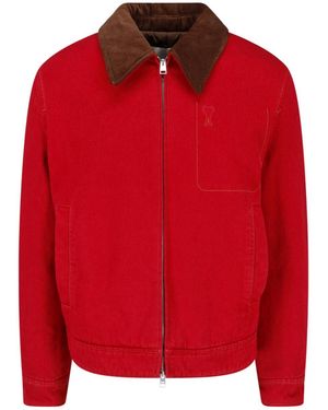 Ami Paris Giacca Zip - Rosso
