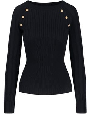 Balmain Viscose-Blend Knit Jumper - Black