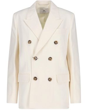 Ami Paris Double-Breasted Blazer - White